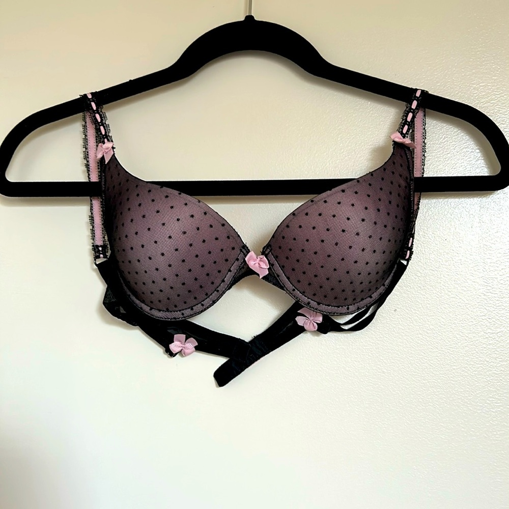 Vintage 2000’s Victorias Secret Sexy Little Things Black & Pink Push Up Bra